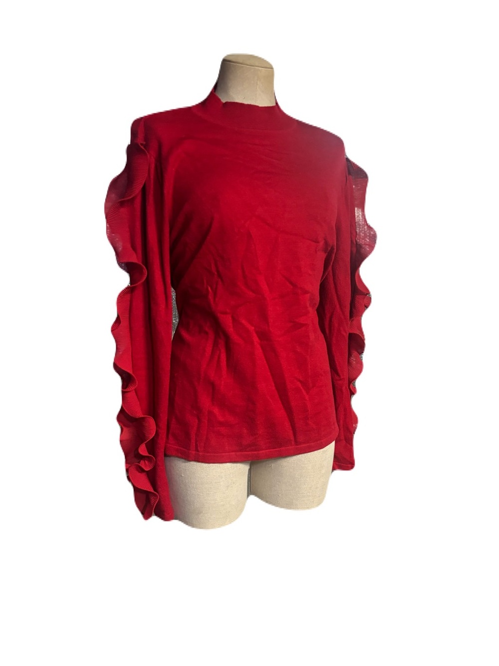 Madison Red Ruffle Sleeve Sweatshirt